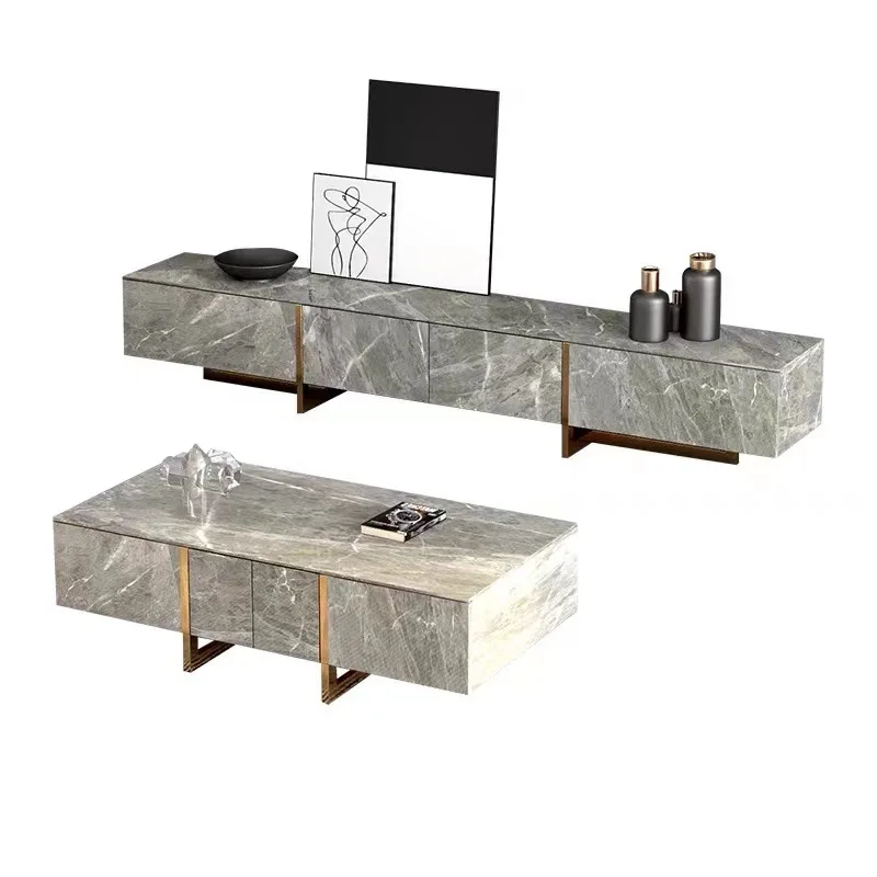 خزانة تلفزيون إيطالية فاخرة وبسيطة وبسيطة وخزانة تلفزيون وطاولة قهوة وغرفة معيشة بسيطة وحديثة إسكندنافية صغيرة