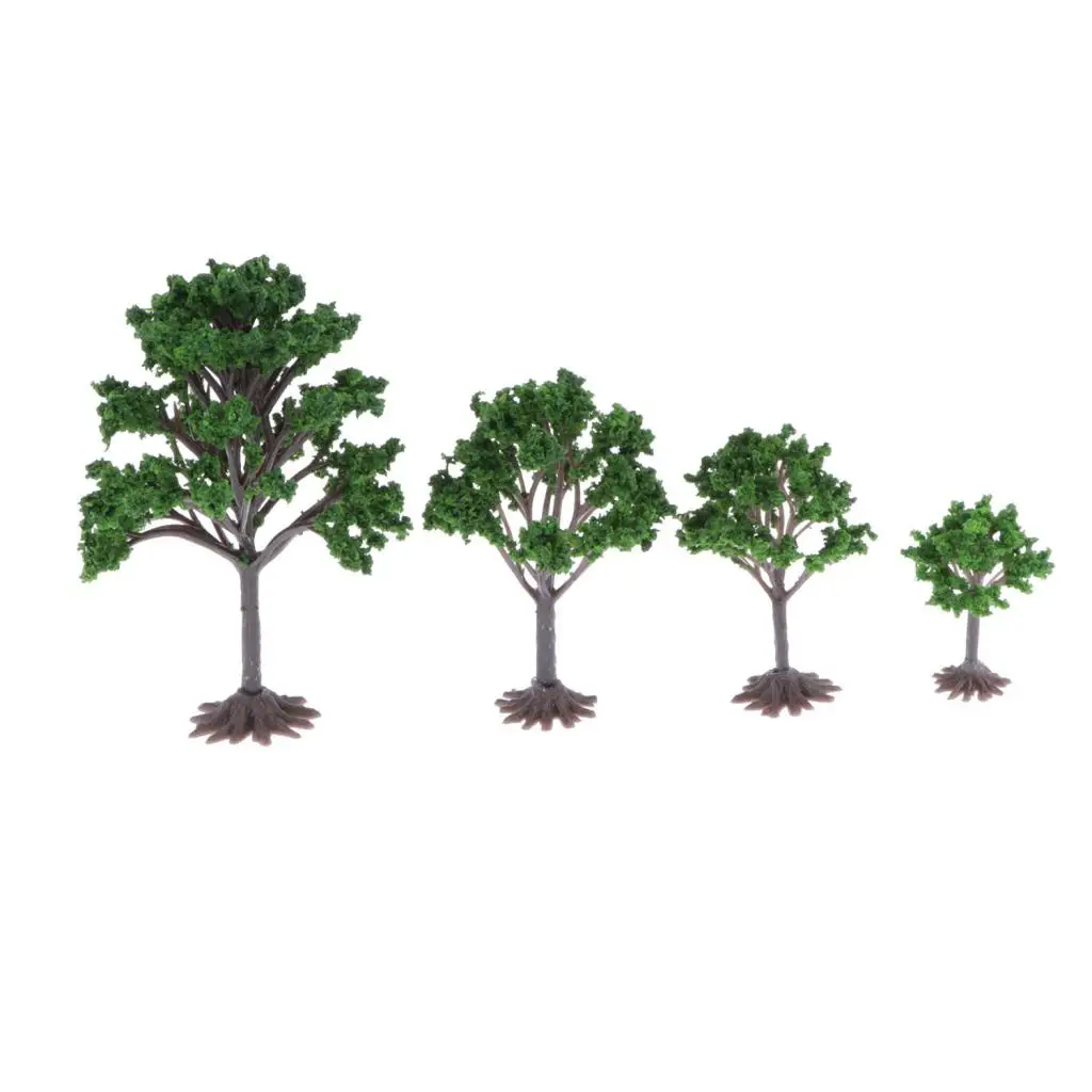 12pcs Model Peach Tree Train Railroad Winter Scenery, N Z TT Diorama Accessories for crafts or Building Models