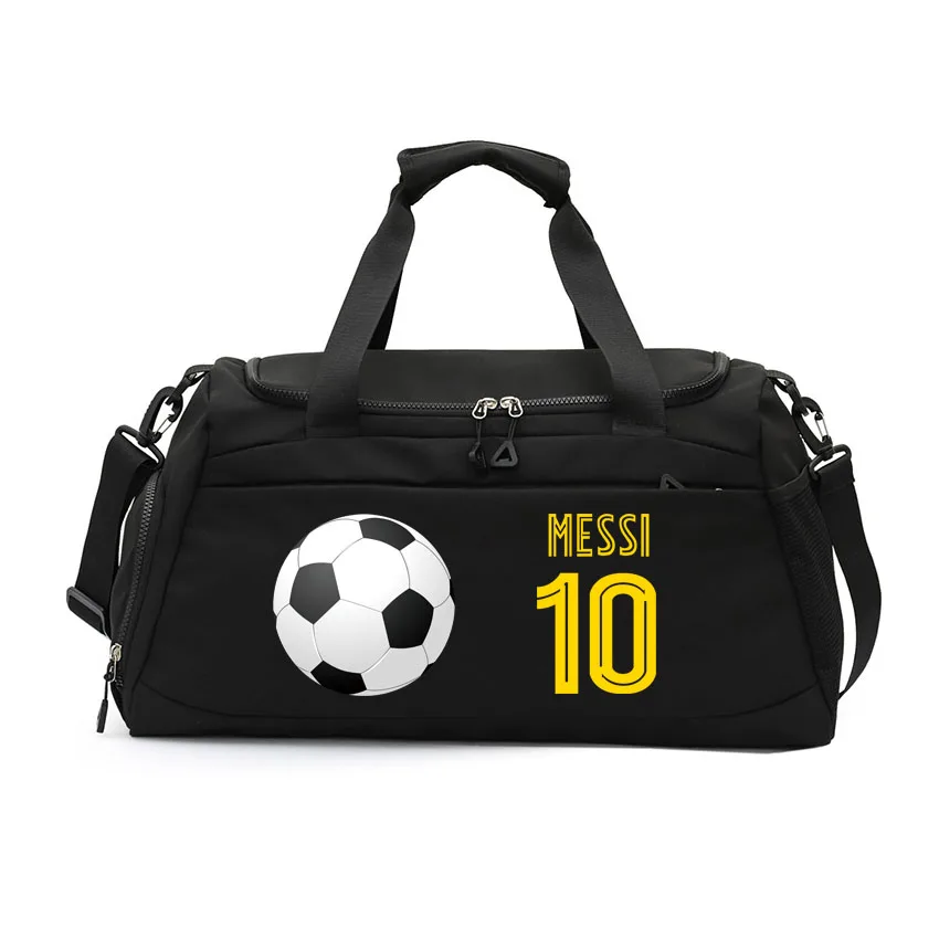 حقيبة كتف للشاطئ مطبوعة بحروف 10 من ميسي، سعة كبيرة، حقيبة أمتعة للسفر، حقيبة يد من النايلون، حقيبة كرة القدم وكرة السلة