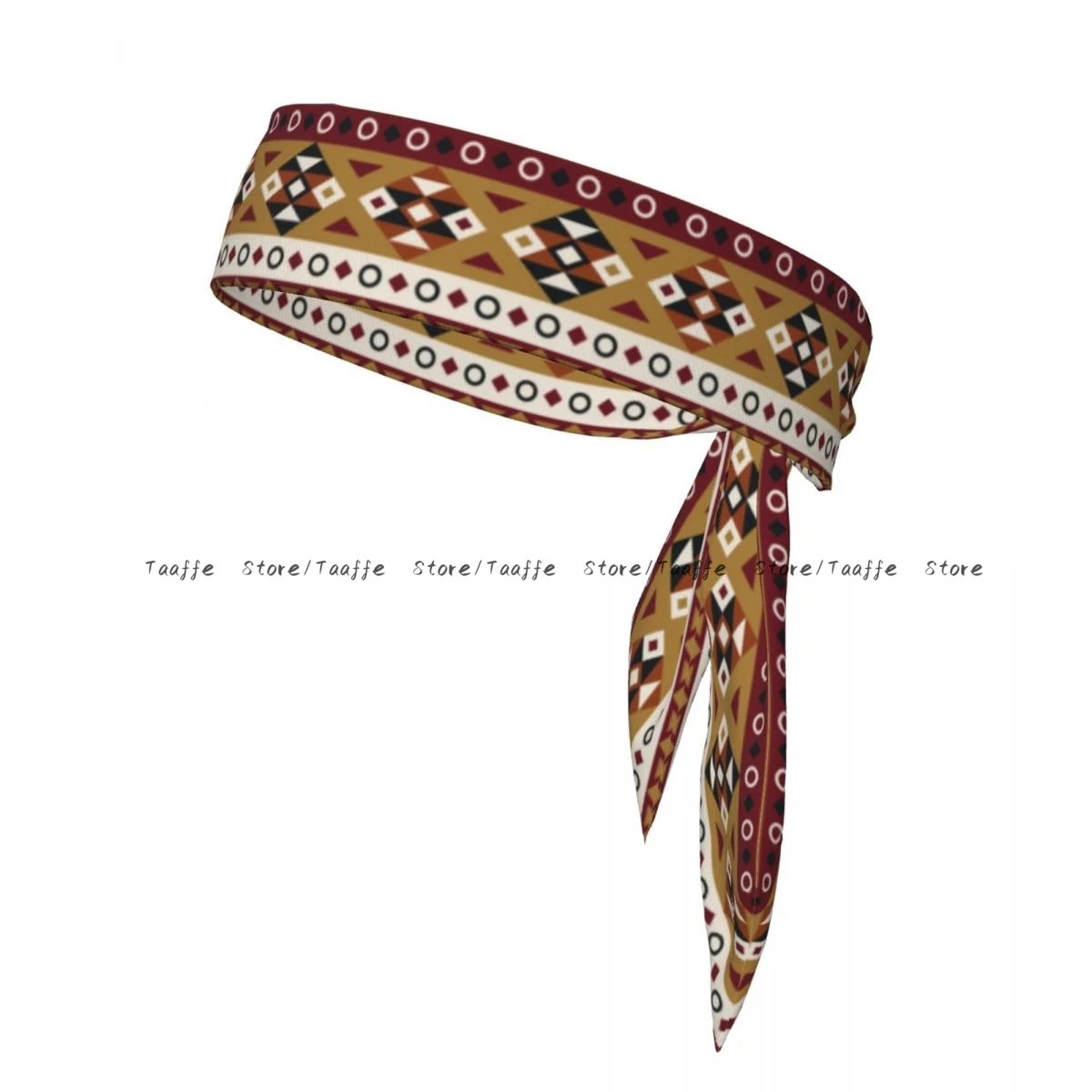 

Abstract Tribal Aztec Ornament Bandanas Hairband Head Tie Sports Headband for Running Tennis Karate Athletics Brief Style