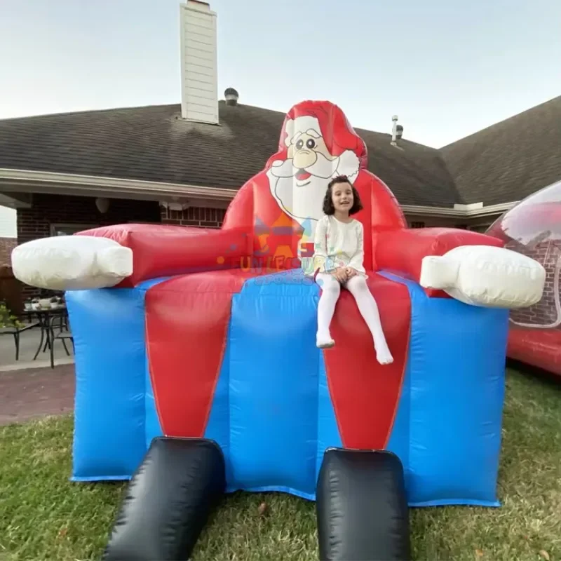 Christmas holiday party decoration publicidad inflable air blow up sofa inflatable santa chair