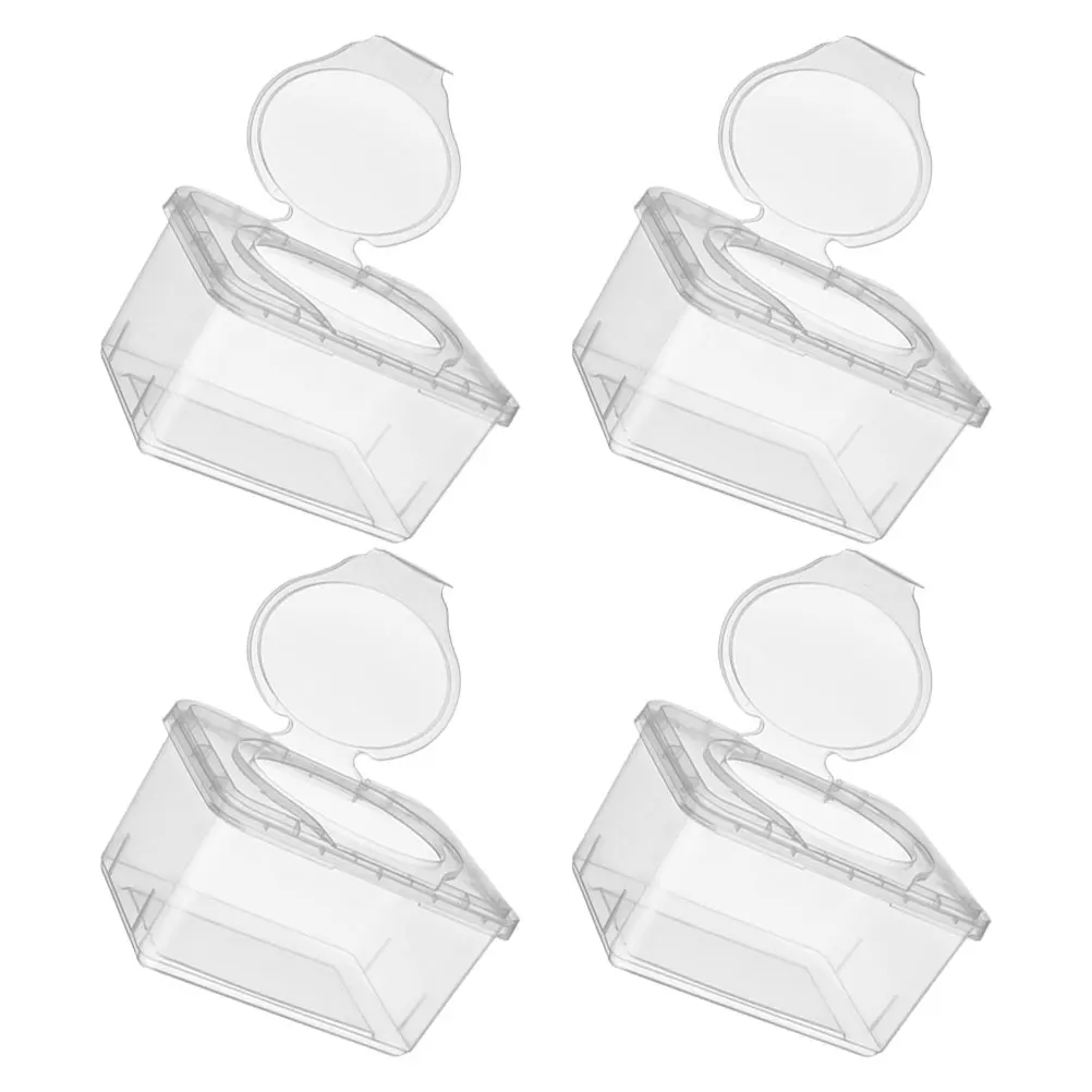 

4pcs Baby Wipes Box Portable Dustproof PP Material Dispenser Reusable Travel Container Tissue Case Holder Refillable Home