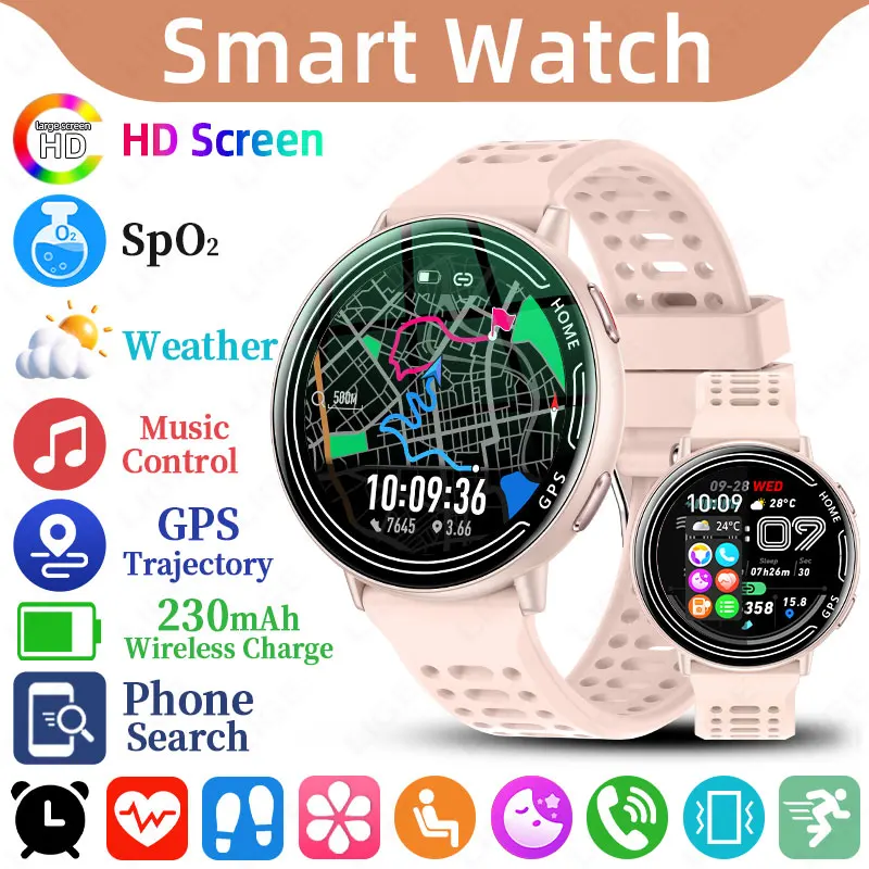 

LIGE GPS Smart Watch Heart Rate Monitoring Bluetooth Call Outdoor Sports 1ATM Waterproof 1.39 Inch Screen Men Woman Smartwatch