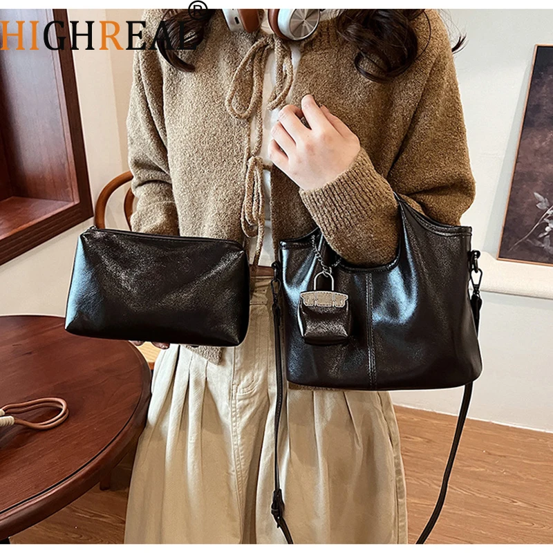 

PU Leather Shoulder Bags For Women Trend Female Crossbody Bag Lady Handbags And Purses Retro Tote Bag bolso
