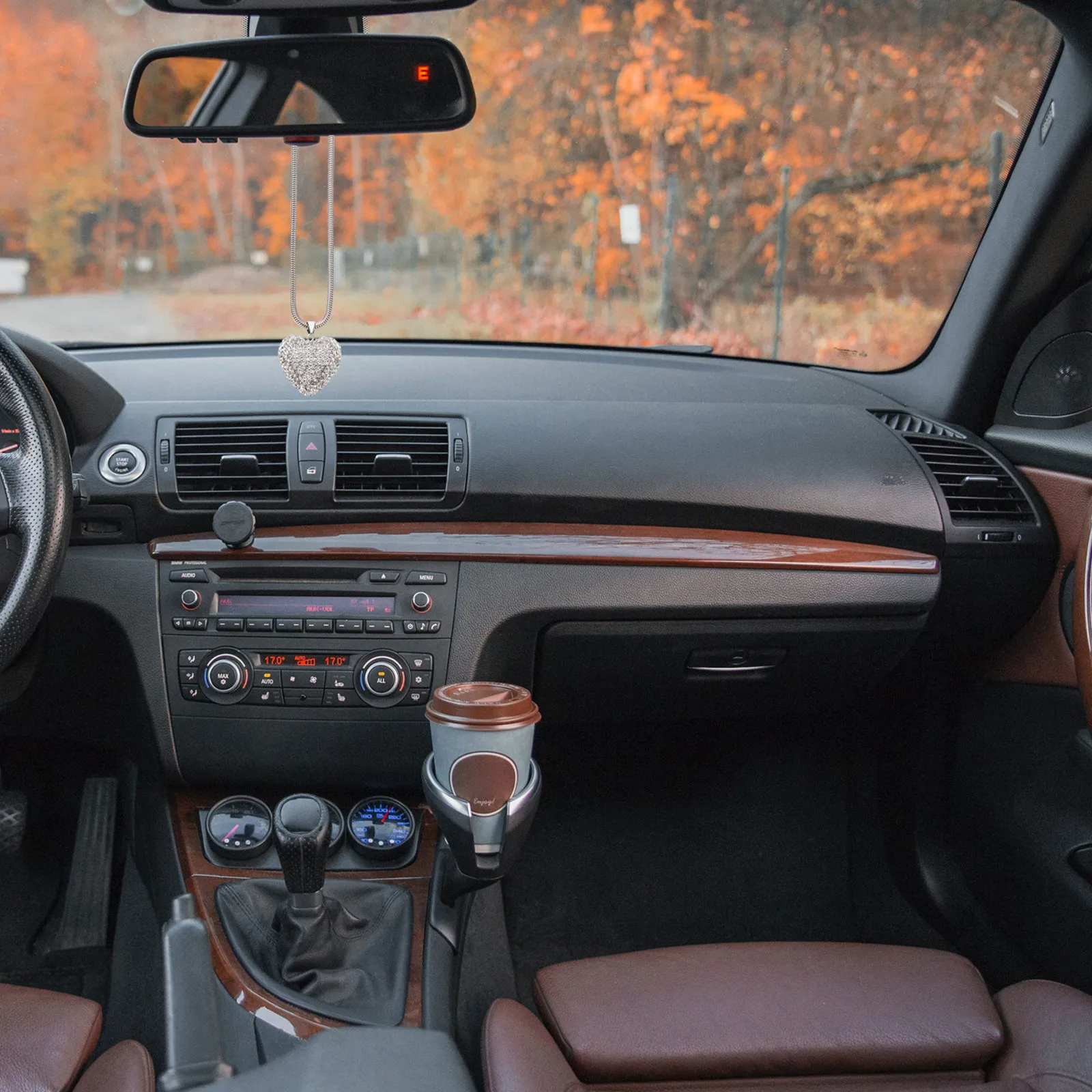 

1 шт. Элегантный подвесной кулон для автомобильного зеркала заднего вида с дизайном в виде сердца из страз и стекла, для декора интерьера автомобиля, автомобильный аксессуар