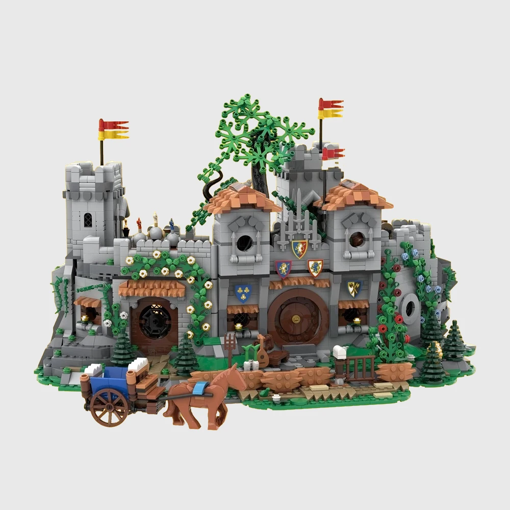 

Новый MOC средневековый замок льва, винтажная архитектура, рыцарь, сертификация округа, модель DIY, сборка, коллекция игрушек, подарочный набор, 2925 шт.