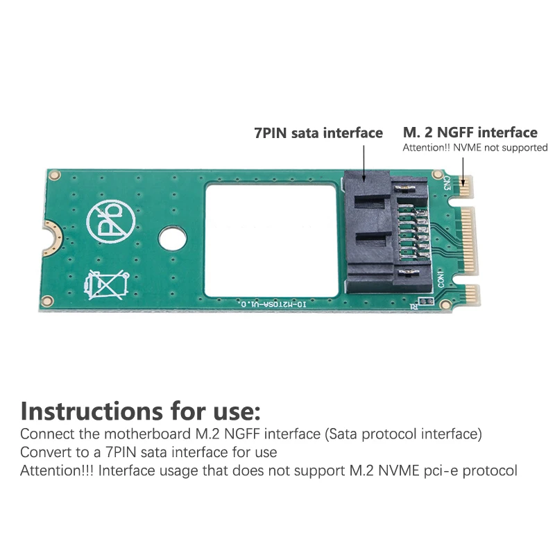 อะแดปเตอร์ M.2 NGFF เป็น7Pin SATA อะแดปเตอร์การ์ด SSD เครื่องมือตรวจจับ NGFF สำหรับ SATA3 SATA2โปรโตคอล SSD SATA