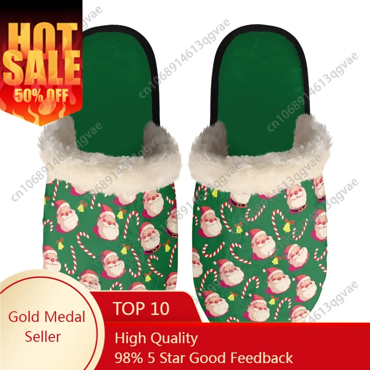 

Christmas Gift Pattern Slippers Mens Womens Home Cotton Plush Bedroom Casual Keep Warm Customized Thermal Lightweight Slipper