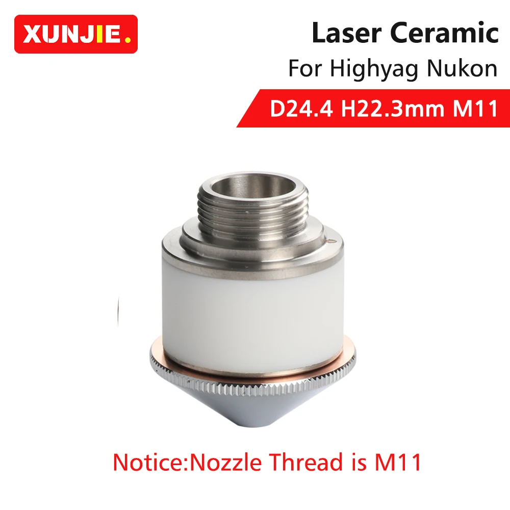 Imagem -04 - Xunjie-anel Cerâmico Peças para Máquina de Corte a Laser Suporte do Bocal Laser de Fibra Highyag Nukon D24.4 mm H22.3 mm