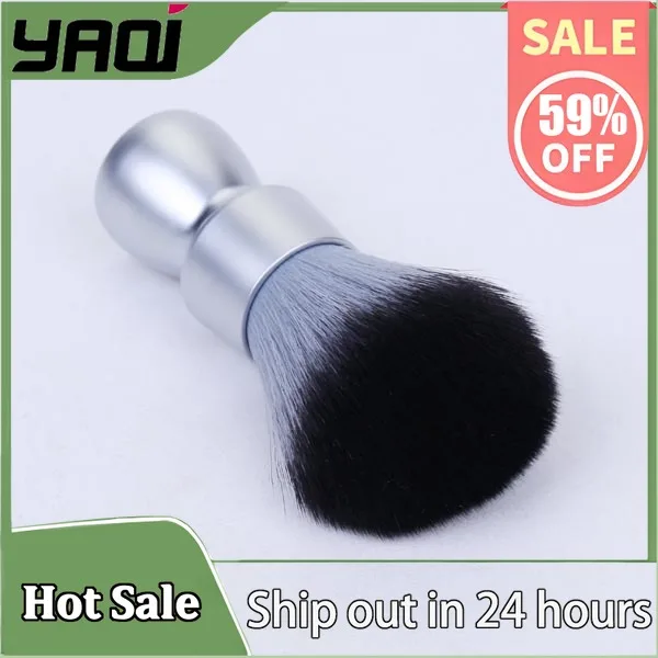 YAQI Heavy Metal Handle Timber Wolf Synthetic Hair Tuxedo Knot Shaving Brush for Mens High Density Professional Travel Care tool