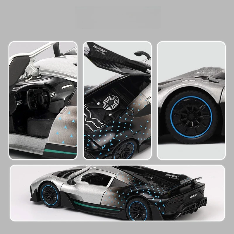 1:32 AMG ONE Supercar Legierung Diecast Auto Modell Sound & Licht Zurückziehen Kinderspielzeug Sammlerstücke Geburtstagsgeschenke