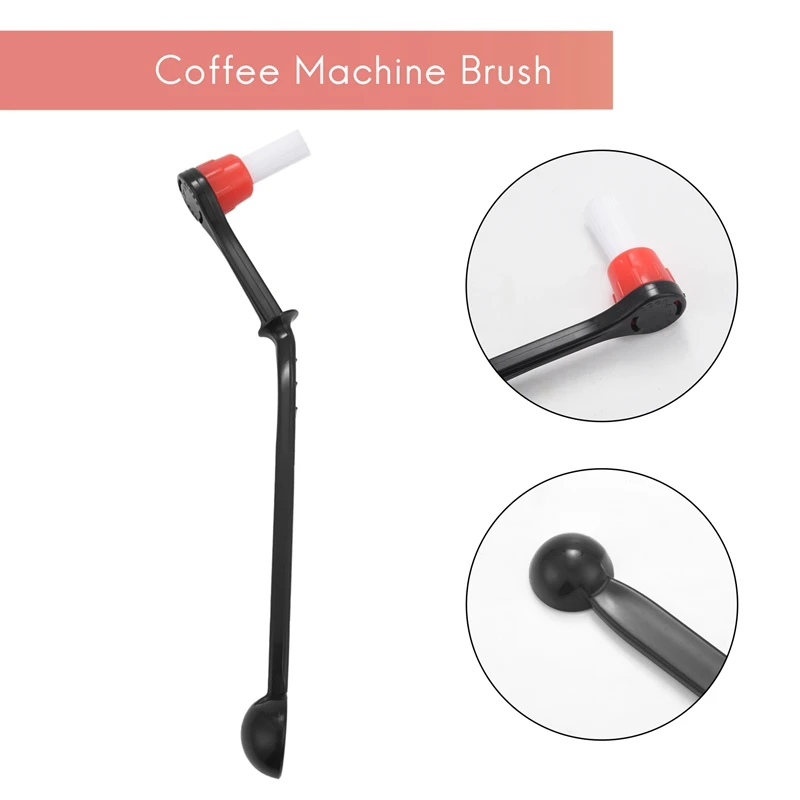 2 In 1 Coffee Machine Brush Nylon Espresso Coffee Grinder Brushes Coffee Spoon Machine Group Head Kitchen Toolseco-Friendly Pack