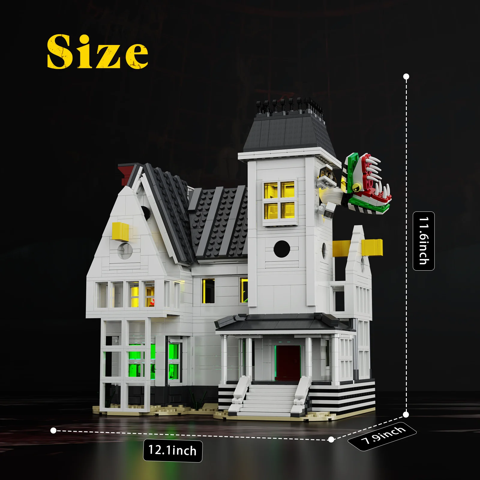 Horrorfilm Keverhuis Bouwstenen Set Verjaardag Halloween Kerst Speelgoed Decor Cadeau voor Filmfans 18+ Volwassene (1851 stuks)
