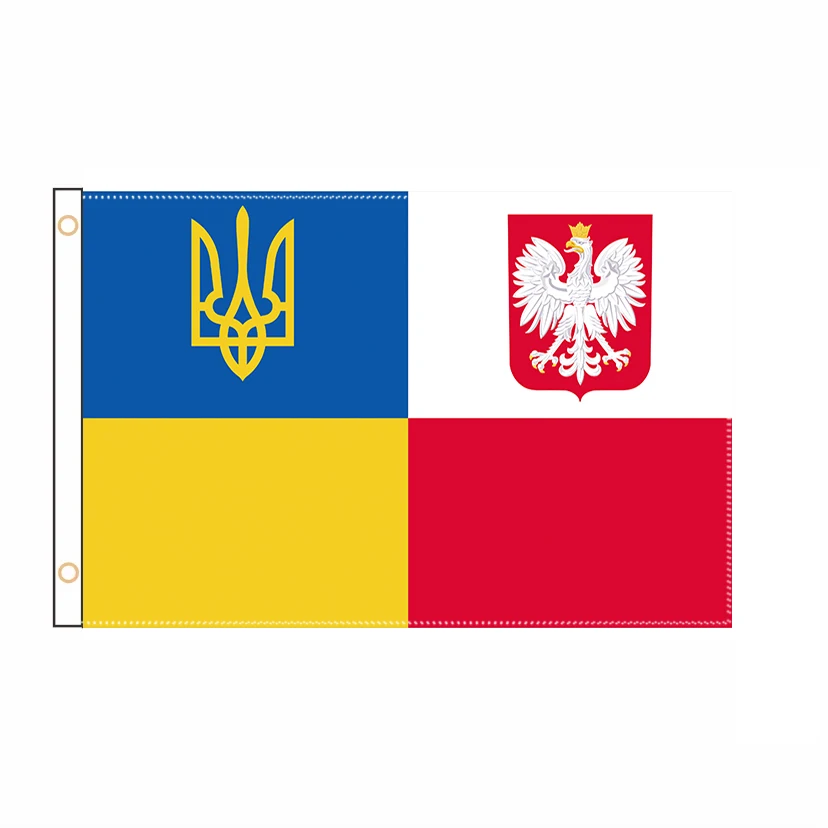 Banner Personalizzato Bandiera Ucraina E Polonia Polacco Bandiere Dell'ucraina Per La Decorazione 2Ft * 3Ft 3Ft * 5Ft QZ-321