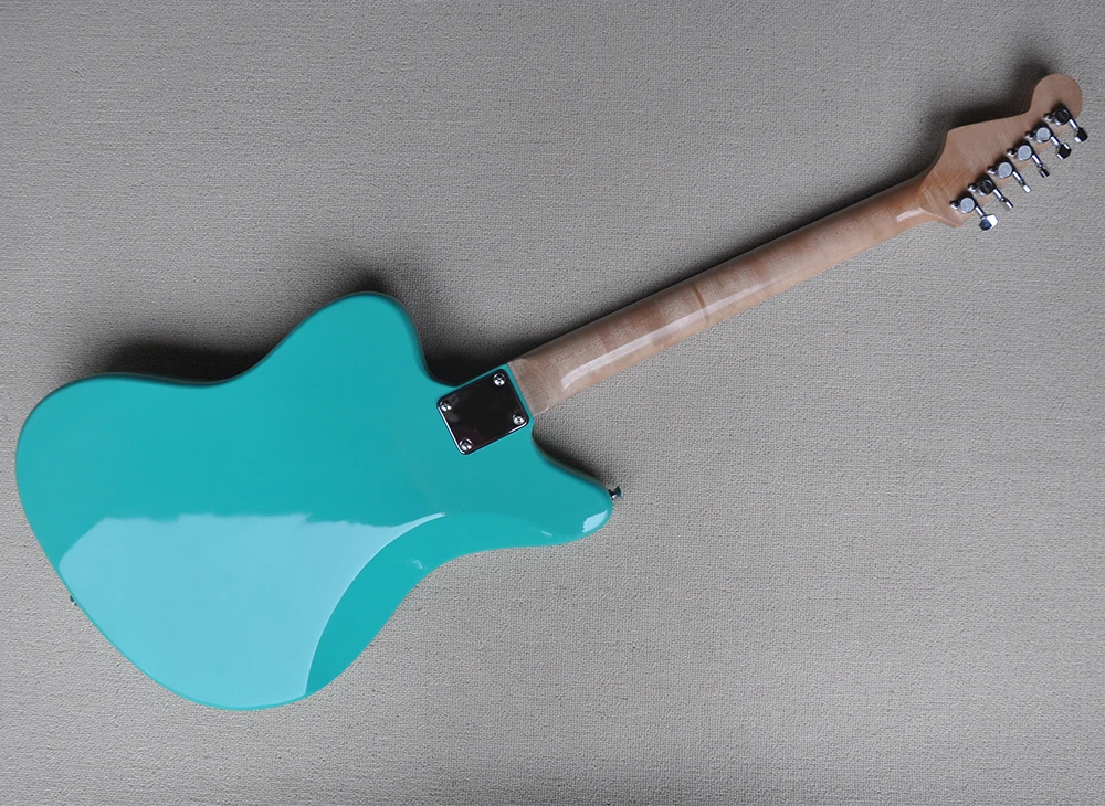 6 Strings Blue Electric Guitar with Rosewood Fretboard,Red Pearl Pickguard,Can be Customized