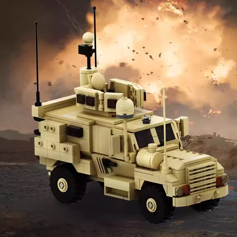 MOC 4x4 Mine Resistant Armored Vehicle Blocks, Military Truck Model, Chinese DIY Bricks for Assembly & Collection Gifts