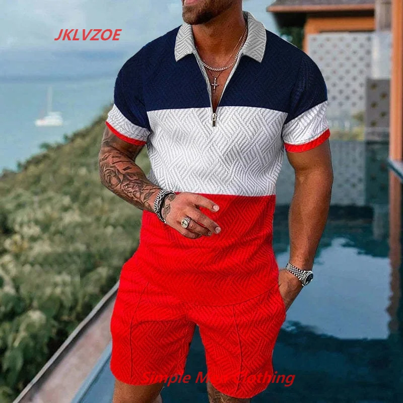 3d Print Streetwear T-shirt Short Sleeve Tracksuit Male Jogger Outfits Summer Polo Shirt Shorts Set Men's Clothing Polos For Men
