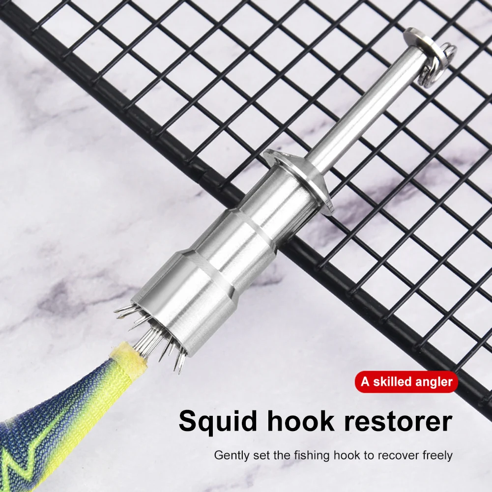 Squid Hook Corrector Can Recover Octopus Ink Hook Needle Stainless Steel Straightening Squid Jigs Fishing Bait Tackle Tools