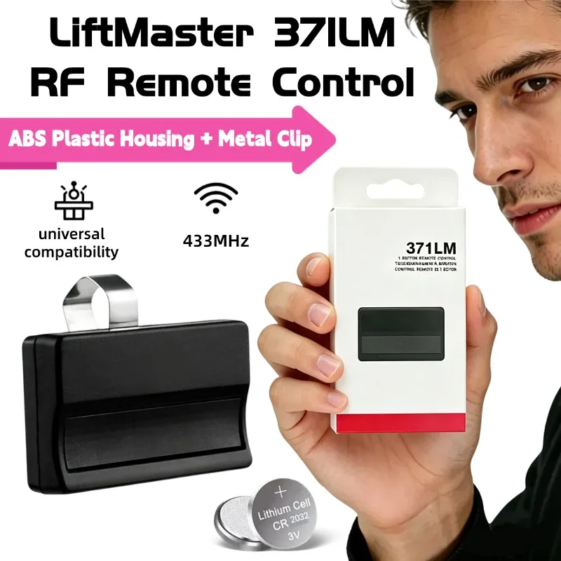 Control remoto para puerta de garaje de 1 botón, transmisor RF de 315MHz, compatible con LiftMaster Chamberlain Security+, 371LM