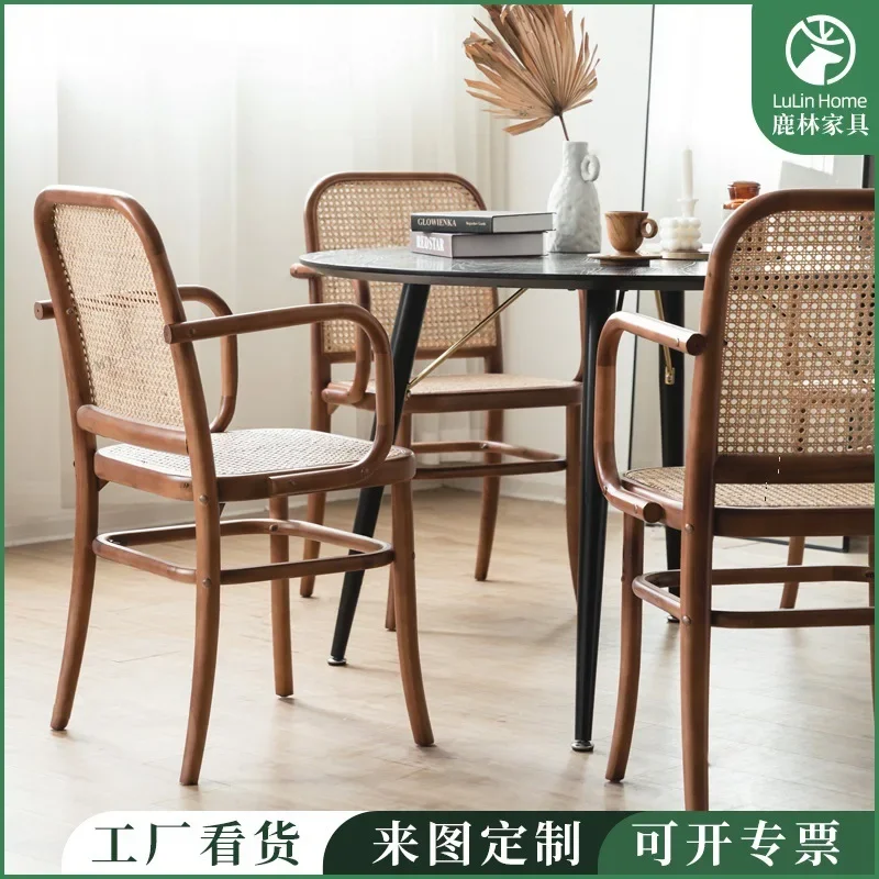 Nordic Classic Ash Wood Solid Wood Dining Chair Meeting Chair Designer Rattan Homestay Entering Chair