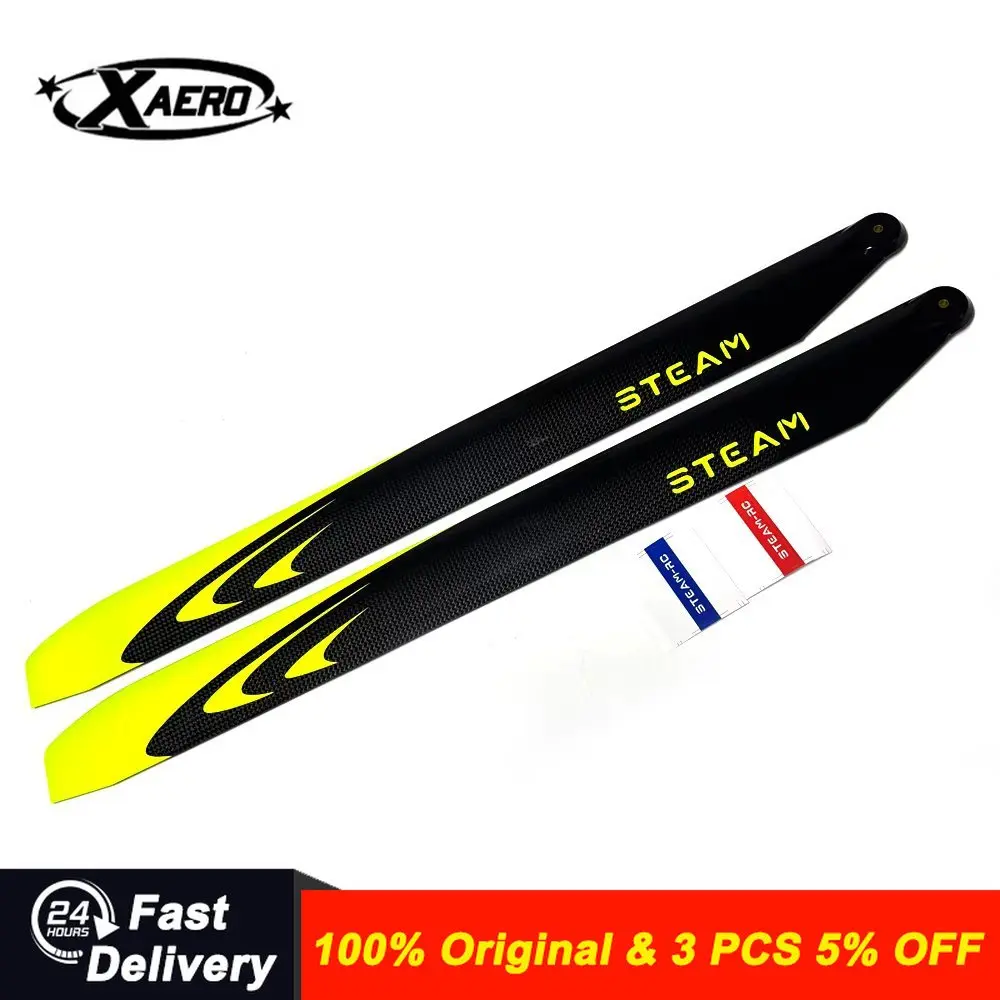 STEAM Carbon Fiber Main Blades 390mm 420mm 560mm Fluorescent Yellow HD390A HD420A HD560A for RC Helicopter