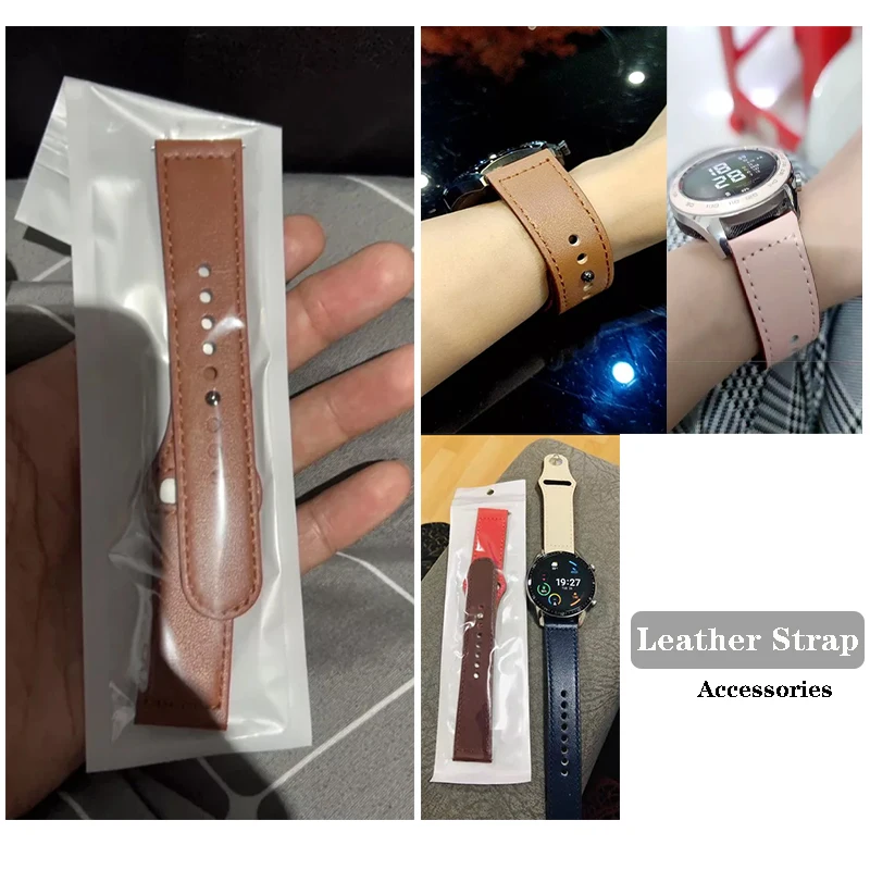 For Garmin Forerunner 165 255 265 645 245 55 158 Music Strap 20mm 22mm Classic Leather Band image 5