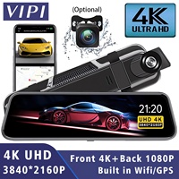 Car DVR 4K 2160P 10 Inch GPS WIFI Mirror Dash Cam Dual Lens Dashcam IPS Screen Car Camera Drive Recorder Stream Rear Cam