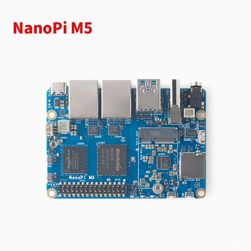 NanoPi M5 - Rockchip RK3576 SBC مع HDMI، ومقابس GbE مزدوجة وM.2 NVMe وSDIO WiFi، ودعم تخزين UFS 2.0