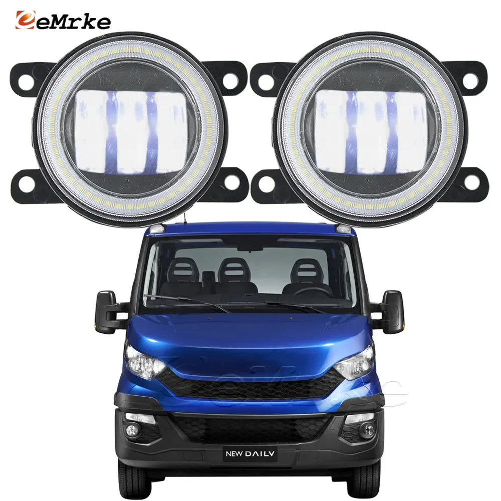 Front Led Fog Lights Assembly Lens for Iveco Daily VI MK3 2014-2019 Car DRL Ring Halo Angel Eye Daytime Running Light Daylight