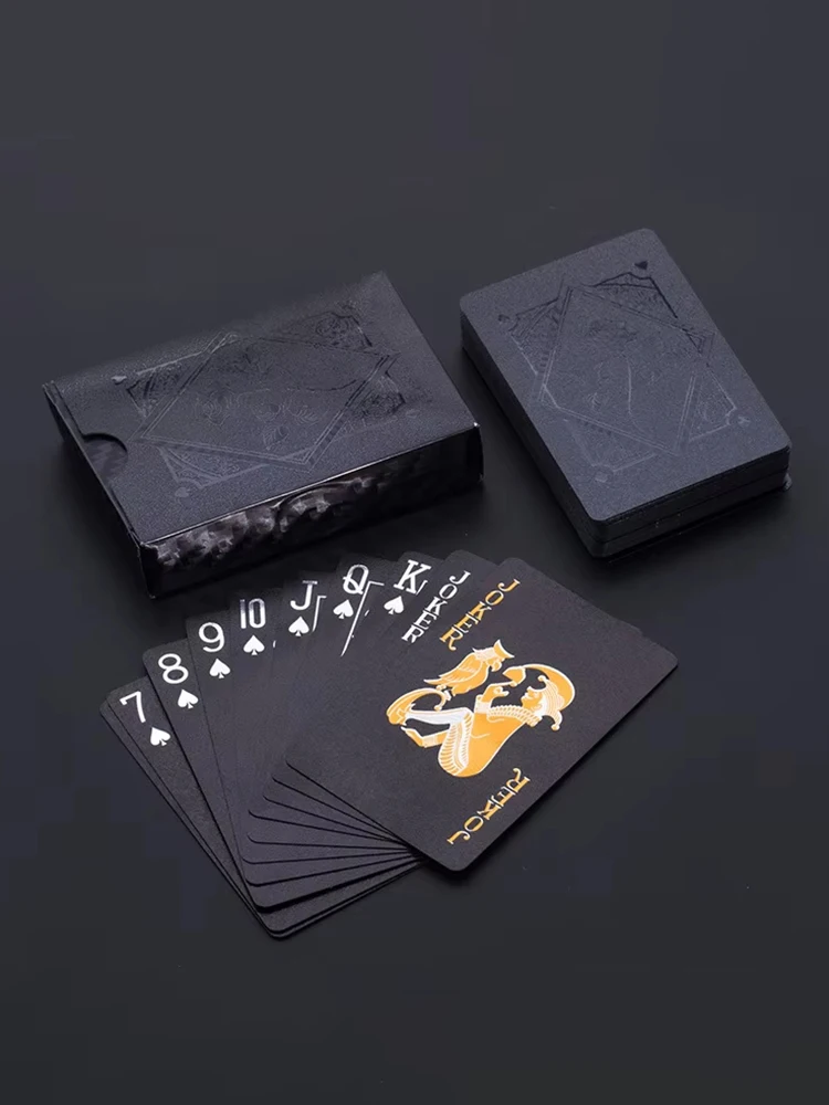 Couleur noir or jeu de cartes carte groupe imperméable Poker costume magique Dmagic paquet jeu de société cadeau Collection
