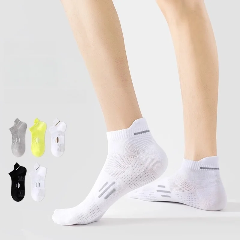 Unisex-Sportsocken, Herren-Laufsocken, niedrig geschnittene, atmungsaktive Mesh-Baumwolle, geruchshemmende Socken für Marathon, Joggen, Fitnessstudio, Workout, EU 38–45