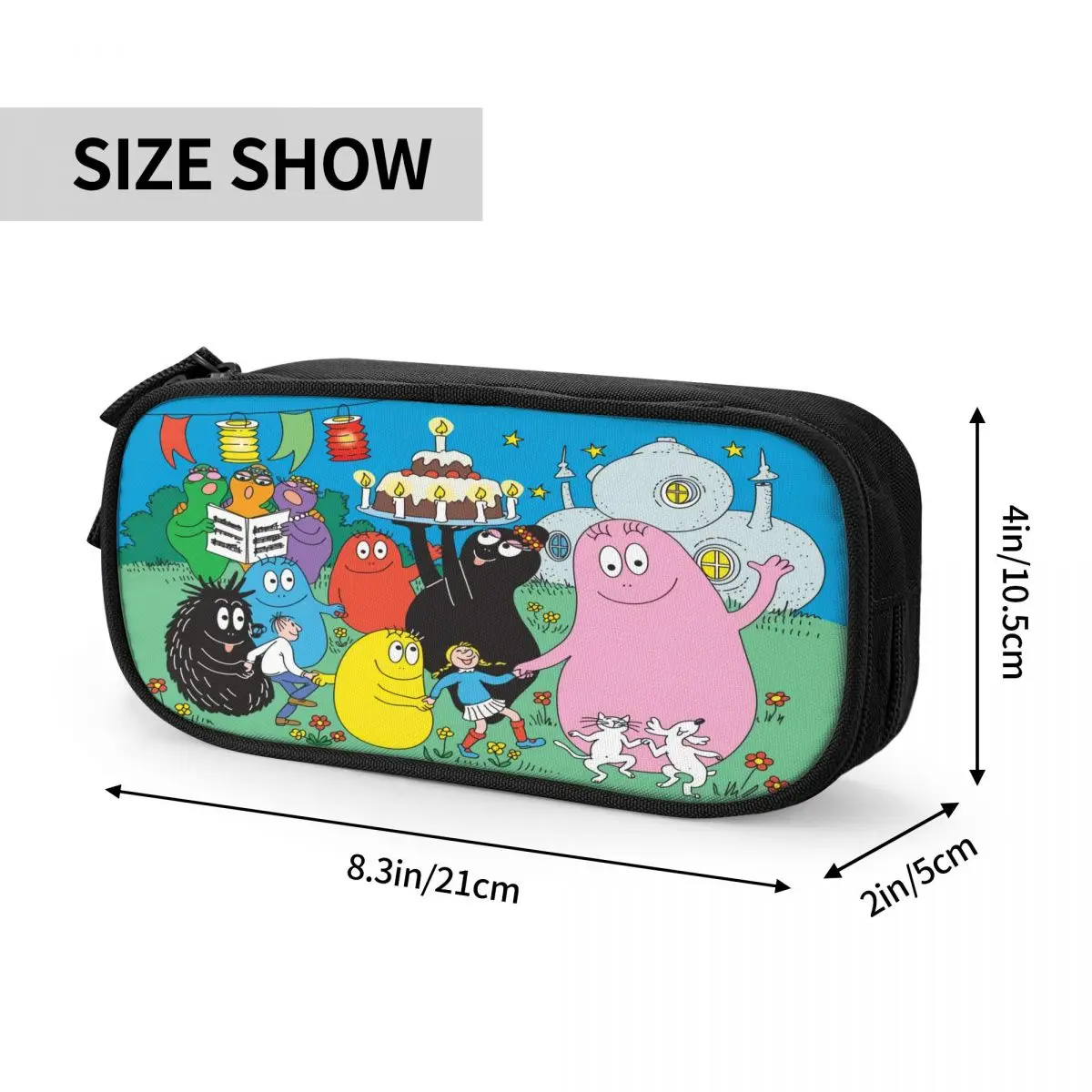 Imagem -04 - Estojo de Lápis Personalizado dos Desenhos Animados para Meninos e Meninas Grande Capacidade Bolsa Bonito do Lápis Acessórios Escolares Kawaii Les Barbapapa