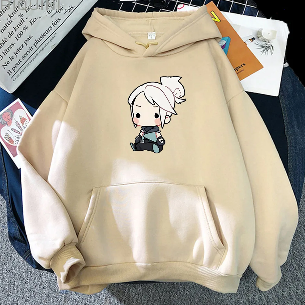 

VALORANT Anime Hoodie Jett Streetwear Womens Oversized Sweatshirt Cute Cartoon Print Top Tracksuit Men Unisex Students Pullovers