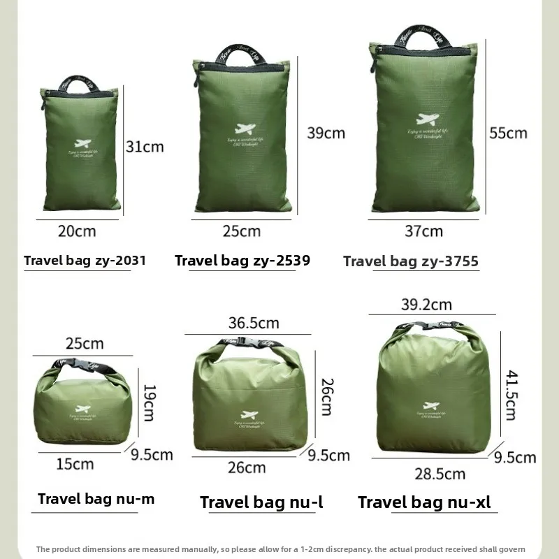 Roll Top Travel Storage Bags 420D Oxford Waterproof Stuff Sacks for Camping Hiking Gear Dirt Proof Packing Pouches Clear Green