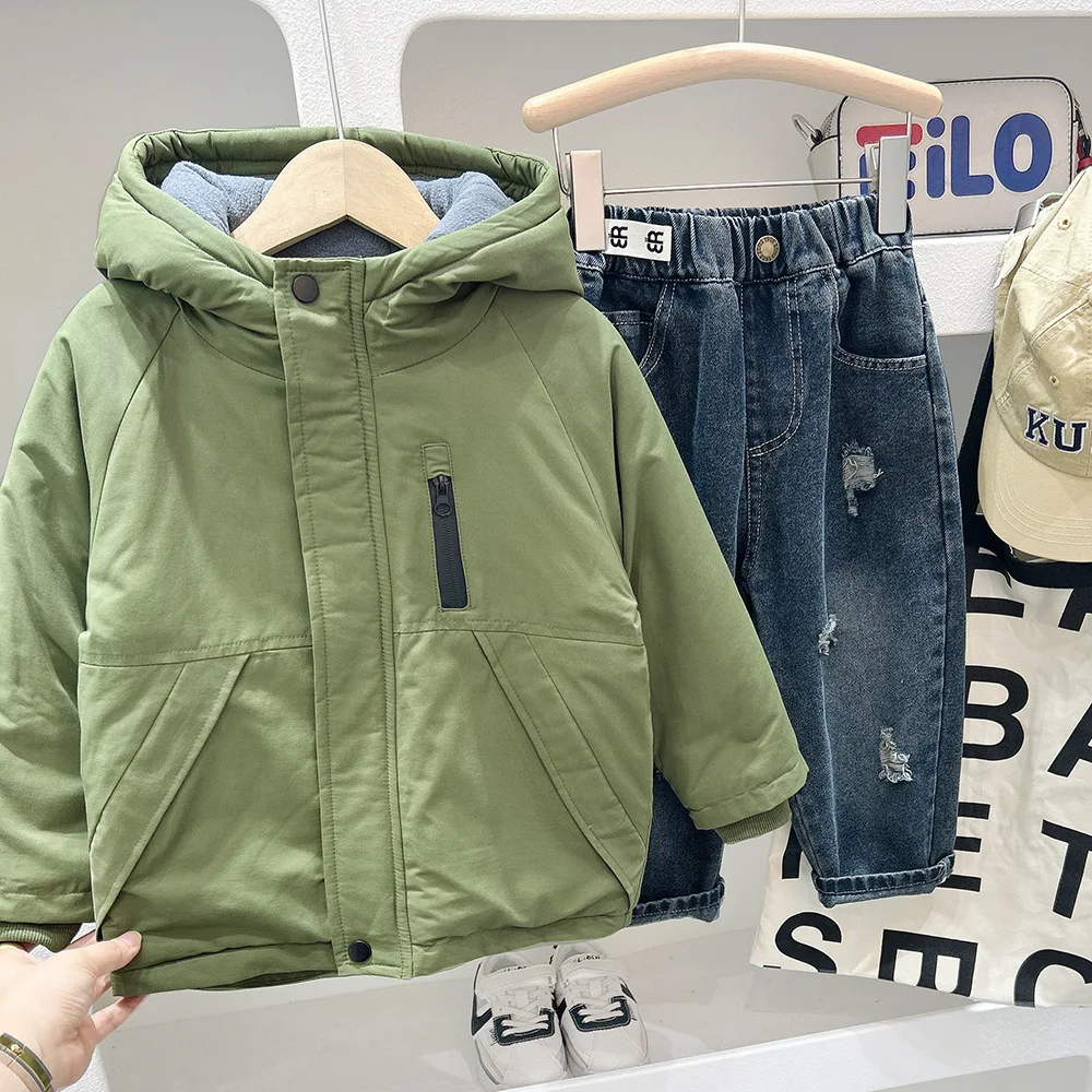 Autumn Winter Warm Thicken Hooded Jacket Coats Children Clothes Padded Overcoat For Toddlers Kids Casual Snowsuit Outerwear
