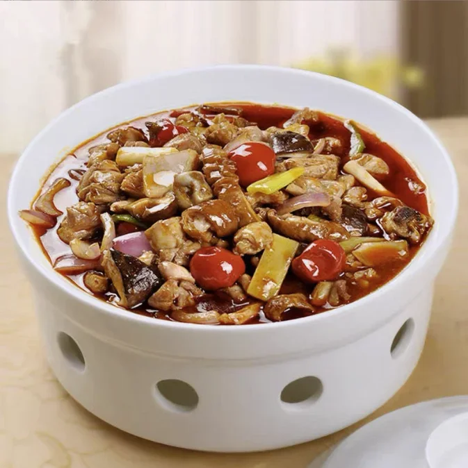Cheap Catering Hotel Soup Ceramic Bowl and Food Warm Stove Porcelain Dishes Plates Set Restaurant