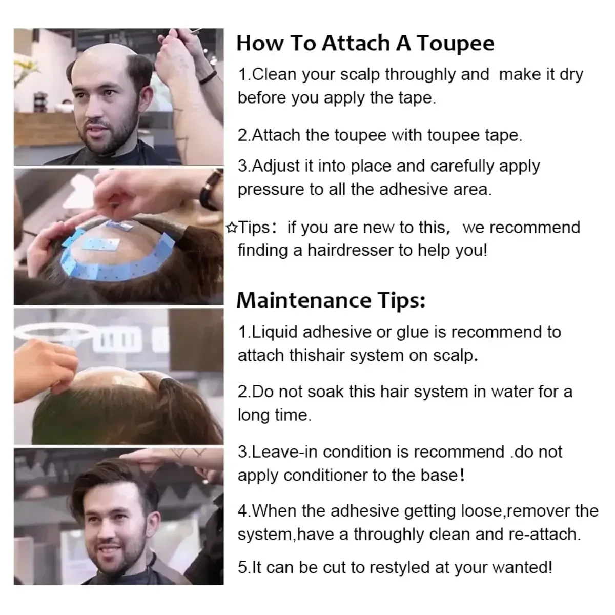 Toupee 남성용 인모 가발, 부드러운 레이스 헤어 포함, 웨이브 가발, 헤어 교체 시스템, 프리스타일 내추럴 가발, 10mm