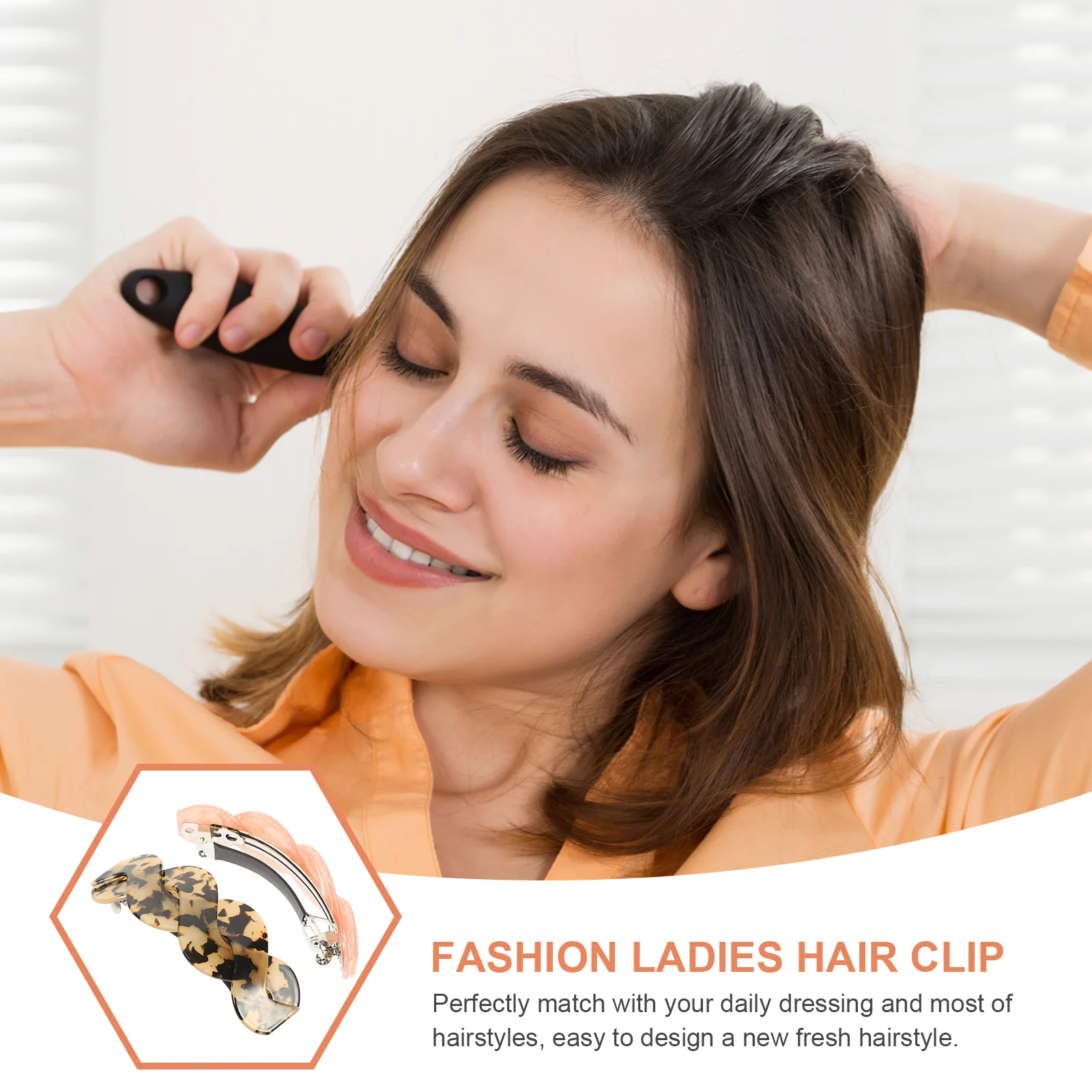 

2pcs Butterfly Knot Duckbill Clip Large Barrettes French Retro Clasp For Thick Fine Hair Women Acrylic Hairpins Vintage Hair