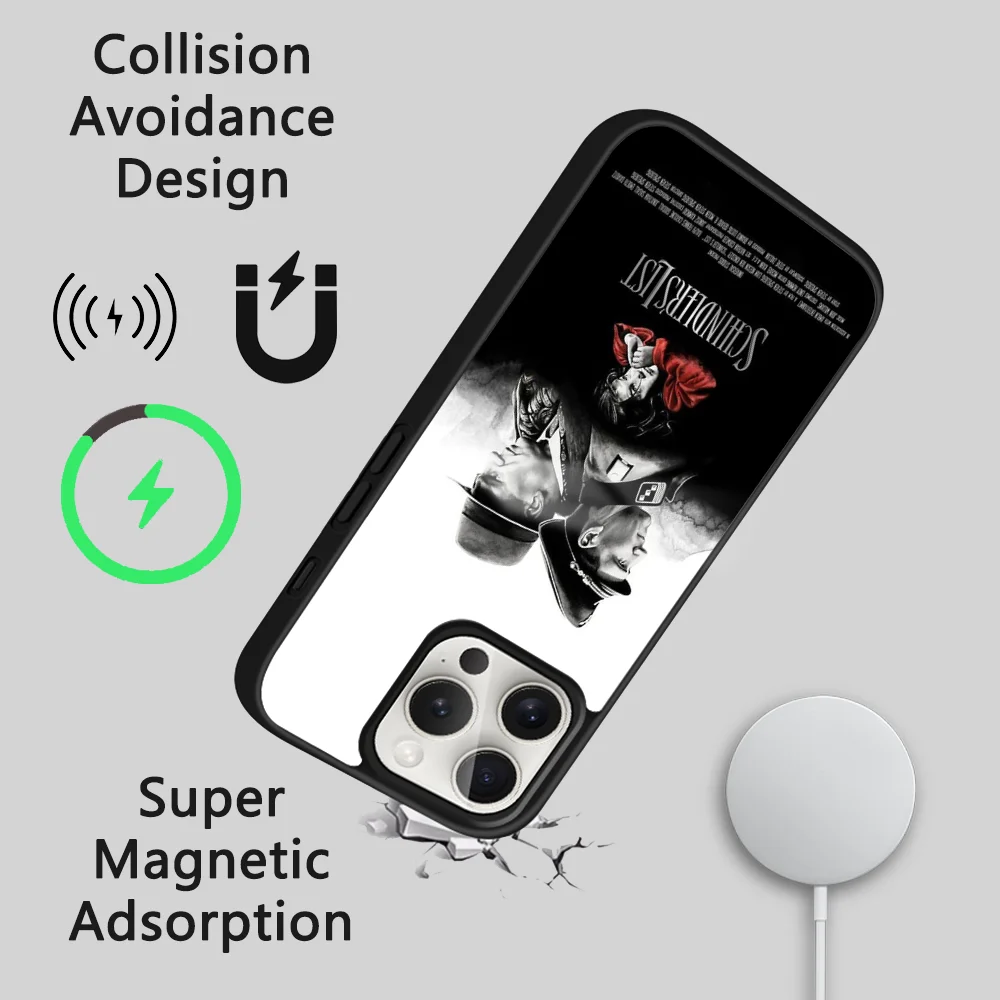 S-Schindlers List Film Phone Case For iPhone 16 15 14 13 12 11 Pro Max Plus Mini Magsafe Mirror Wireless Magnetic Funda