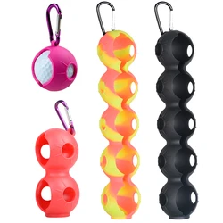 1Pcs Golf Ball Protective Cover Soft Silicone Waist Holder Double Fall Resistant Keyring Golfing Accessories For 2 Balls