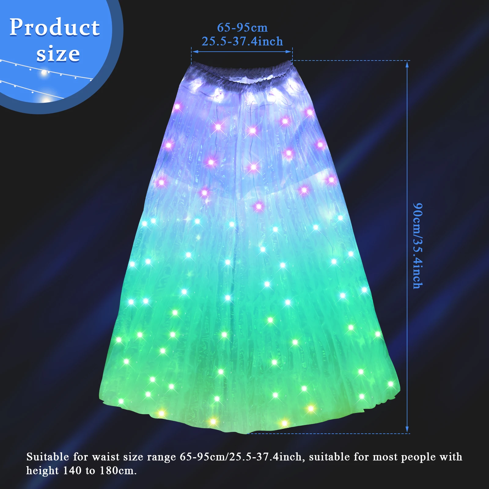 Nieuwe LED Dans Rok voor Volwassen Buikdans Prestaties Rekwisieten Wit Licht Lichtgevende Dancewear Halloween Party Dance Stage Kostuums