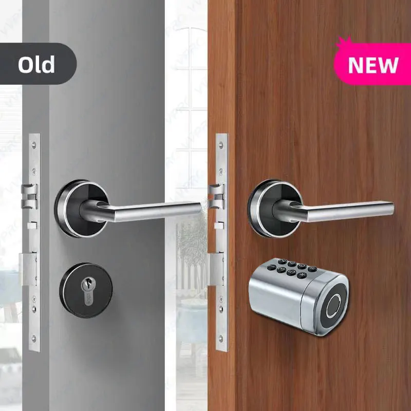 TTLOCK APP Adjustable length automatic telescopic intelligent smart cylinder lock Electronic Digital Biometric Fingerprint smart