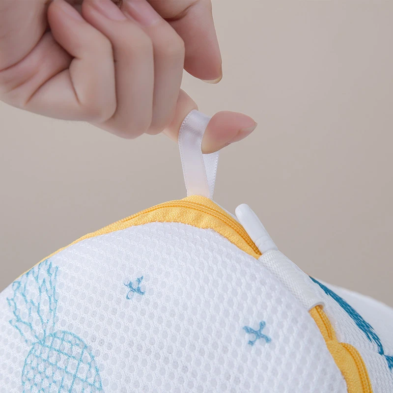 Printed Bra Laundry Bags Thicken Sandwich Fabric Bra Cylinder Storage Bag Silicone Gasket Fixed Bra Protection Washing Bag New