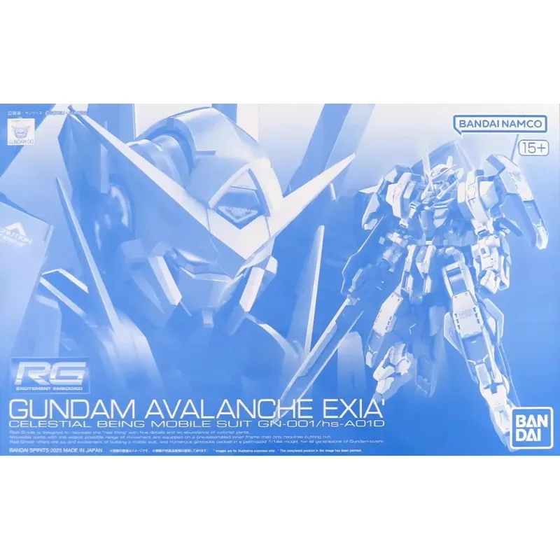 Spedizione veloce Bandai Anime GUNDAM RG AVALANCHE EXIA GN-001/hs-A01D Modello originale Giocattoli Action Figure da collezione Regalo per bambini