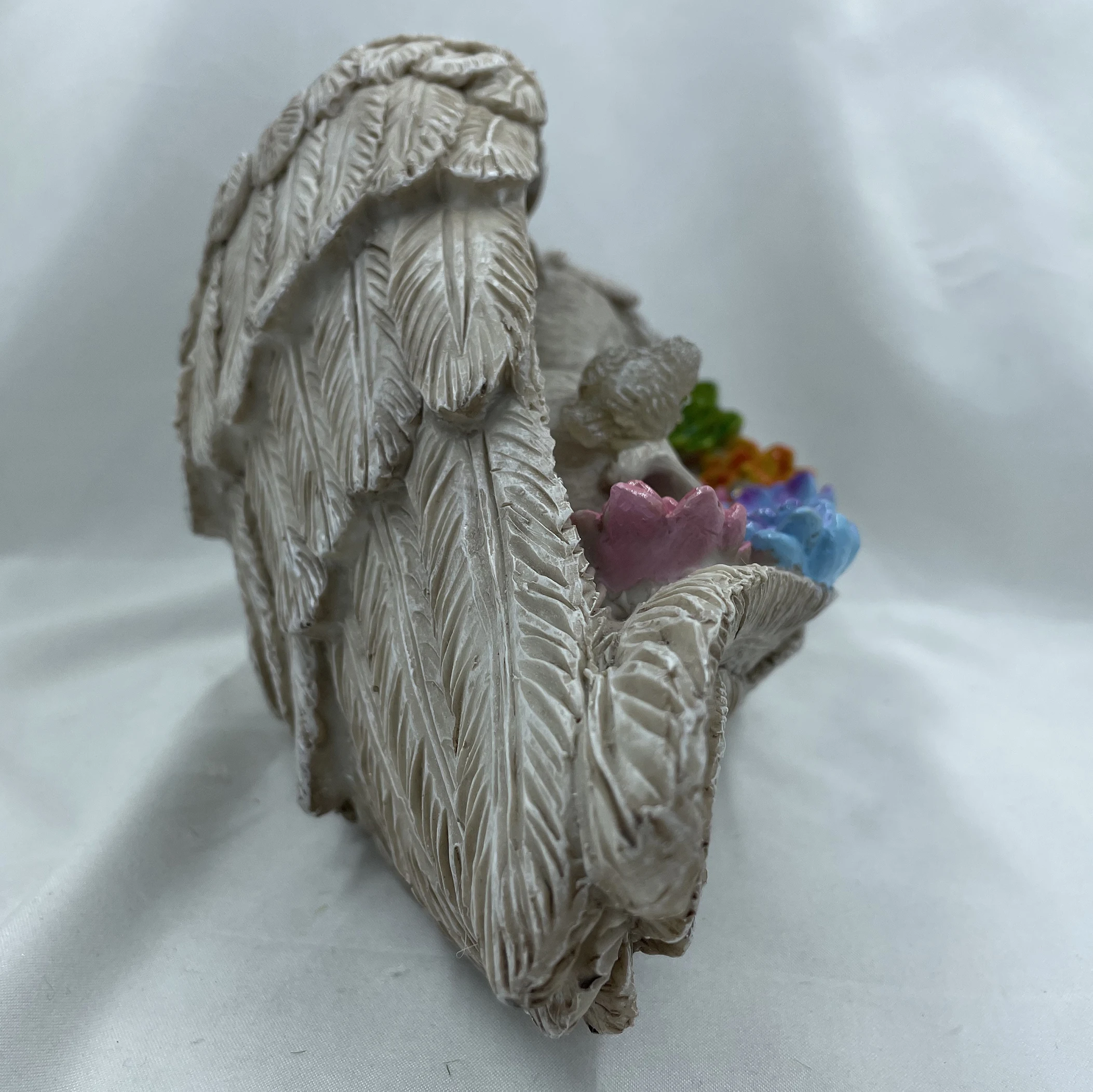 Angelic Puppy Memorial Resin Statue, Sleeping Dog/Cat in Angel Wings - Loving Memory Pet Memorial Stone for Dog or Cat