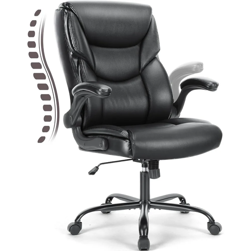 

Ergonomic Executive Computer Desk Chairs with Adjustable Flip-up Armrest, Swivel Task Chair with Lumbar Support