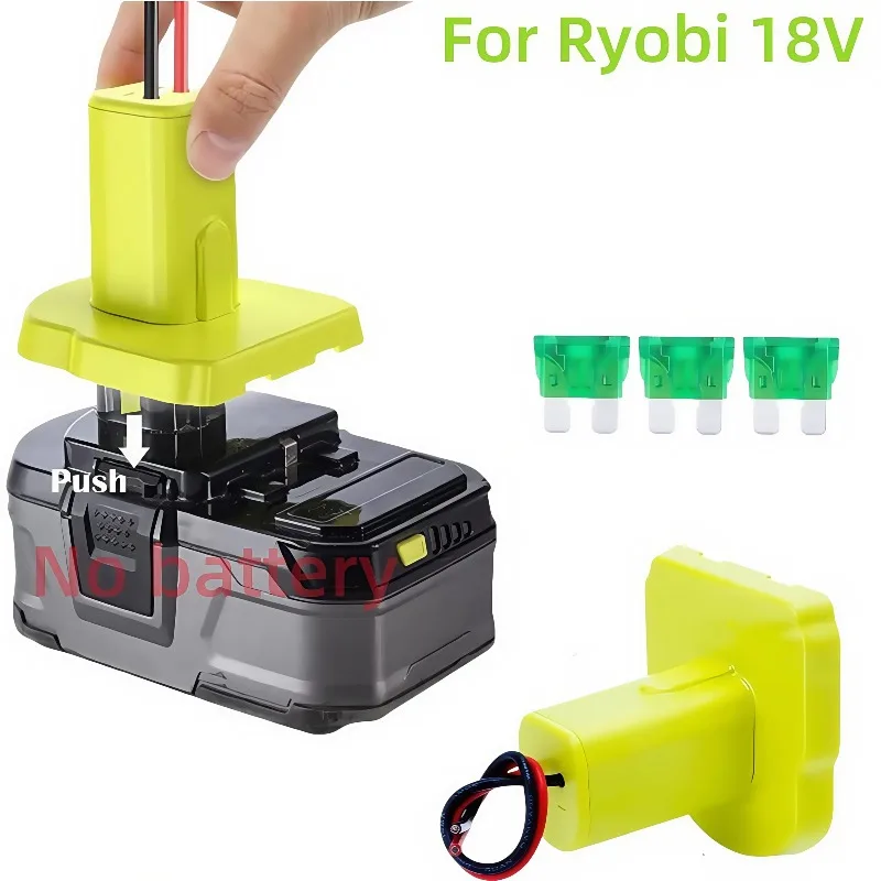 

Адаптер Power Wheels для аккумуляторов Ryobi 18 В с предохранителем, разъем «сделай сам» для NiMH/NiCd/Li-ion аккумуляторов Ryobi 18 В