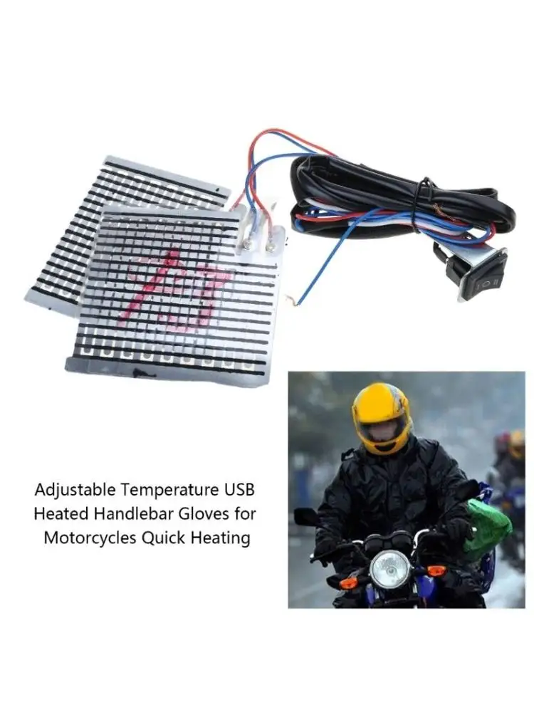 

Перчатки на руль с регулируемой температурой и USB-подогревом для мотоциклов, быстрый нагрев