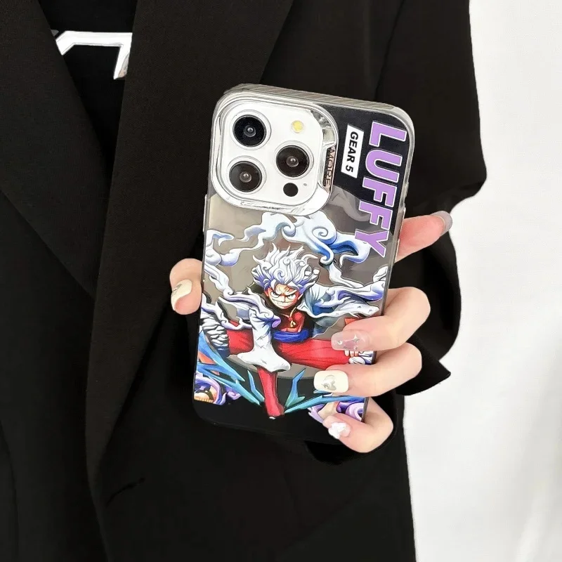 Japan Anime One Piece Luffy Zoro Model Phone Case for iPhone 11 12 13 14 15 16 17 Pro Max Plus Air Fifth gear Luffy  Back Cover view 2