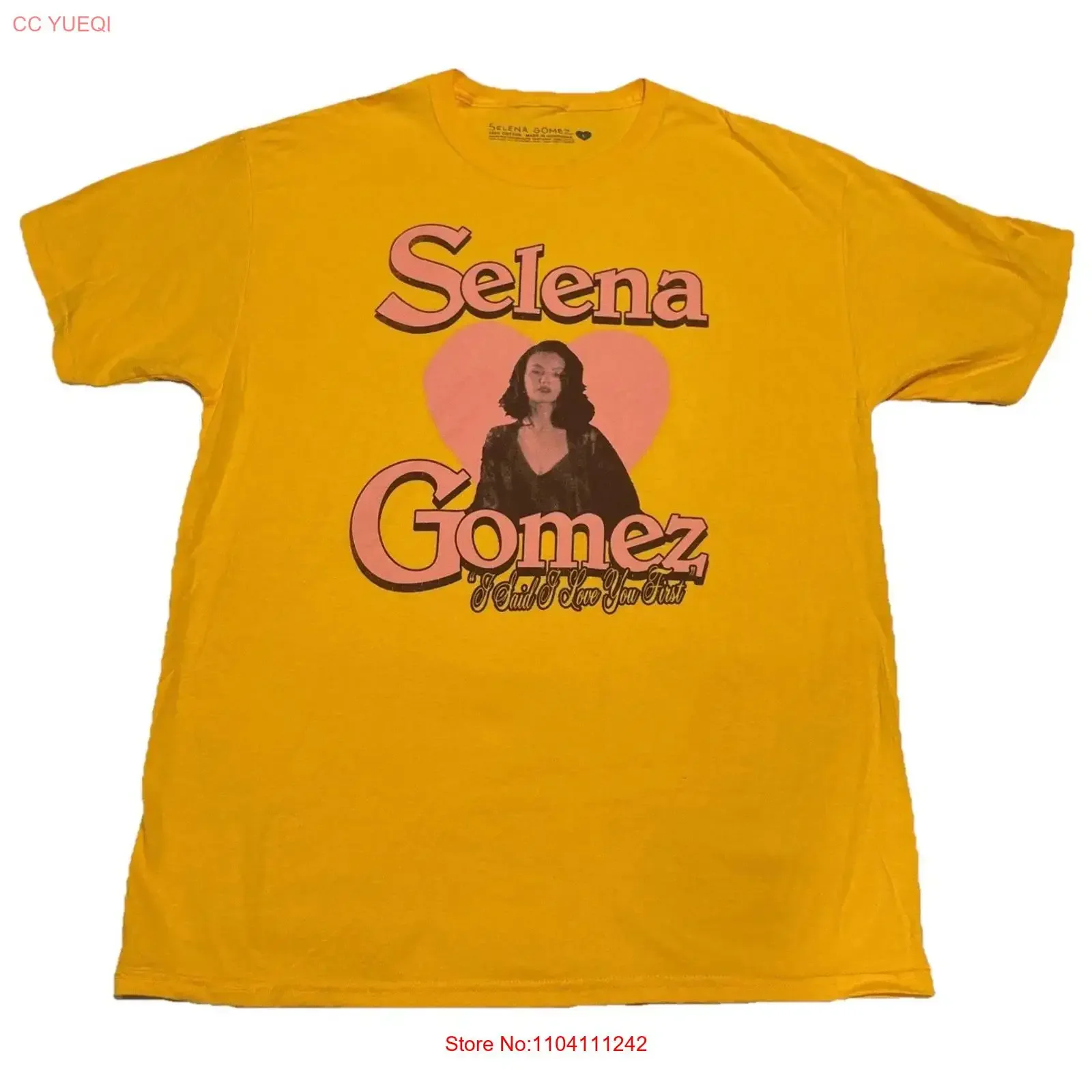 Selena Gomez HearT T Shirt I Said Love You First Size Large vintage Washed Breathable Unisex Soft Comfortable designer clothes